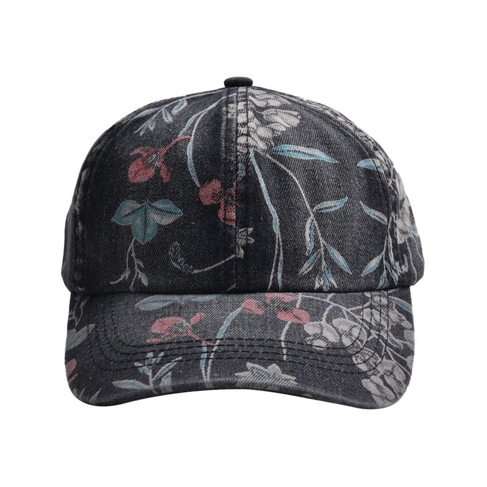 Unisex Hip-hop Vintage Style Roman Style Flower Printing Curved Eaves Baseball Cap display picture 4
