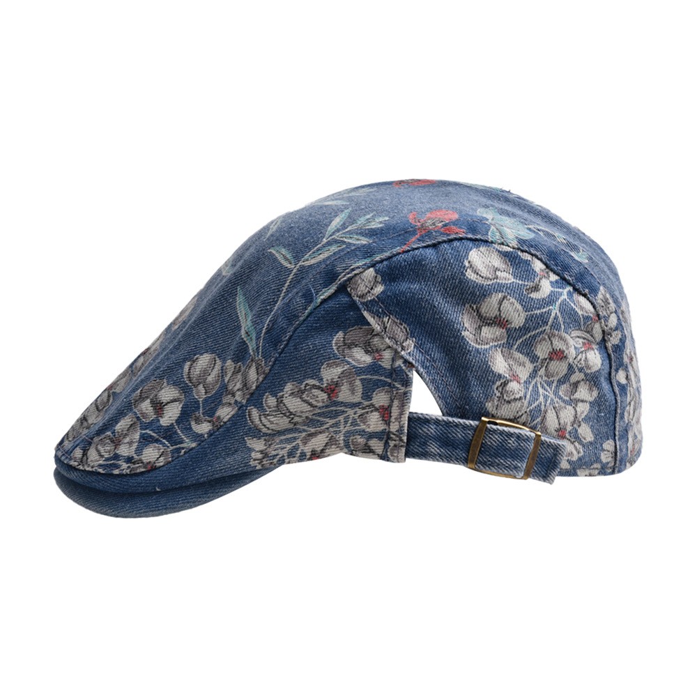 Unisex Simple Style Flower Printing Flat Eaves Beret Hat display picture 2