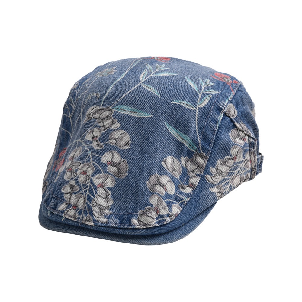 Unisex Simple Style Flower Printing Flat Eaves Beret Hat display picture 4