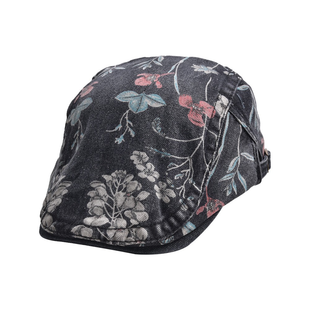 Unisex Simple Style Flower Printing Flat Eaves Beret Hat display picture 7
