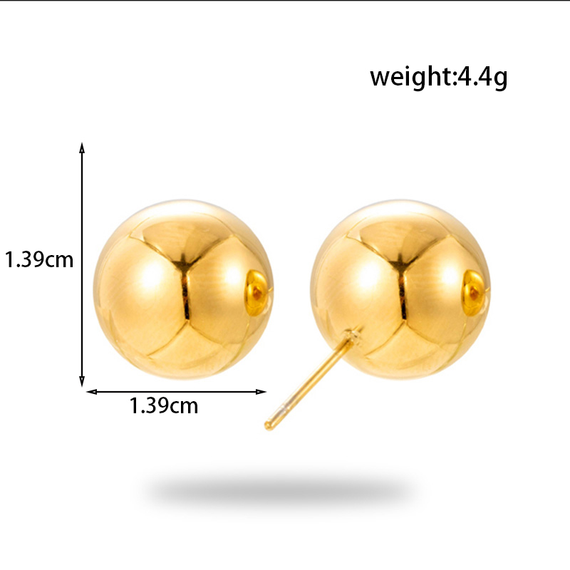 1 Pair Fashion Simple Style Geometric Round Stainless Steel 18k Gold Plated Ear Studs display picture 6
