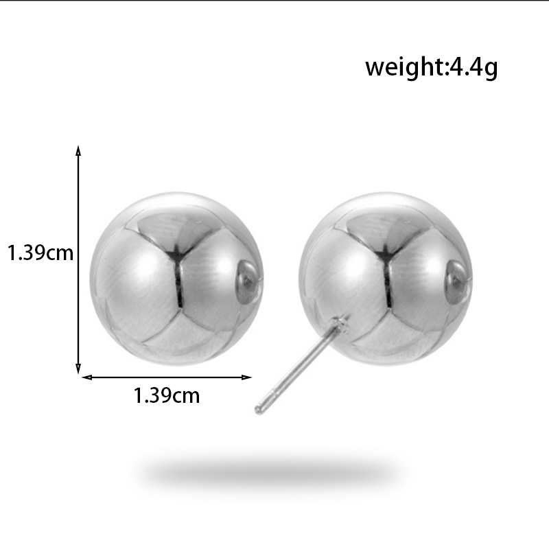 1 Pair Fashion Simple Style Geometric Round Stainless Steel 18k Gold Plated Ear Studs display picture 3