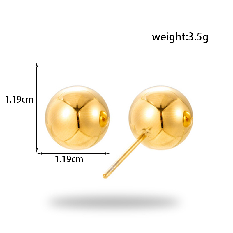 1 Pair Fashion Simple Style Geometric Round Stainless Steel 18k Gold Plated Ear Studs display picture 5