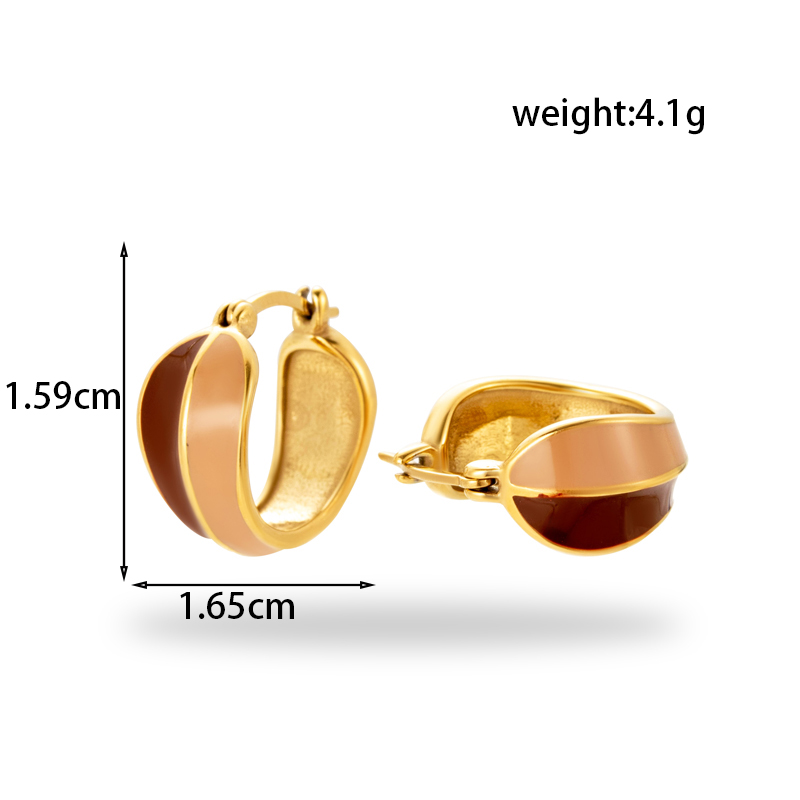 1 Pair Simple Style Heart Shape Stainless Steel 18k Gold Plated Hoop Earrings Ear Studs display picture 2