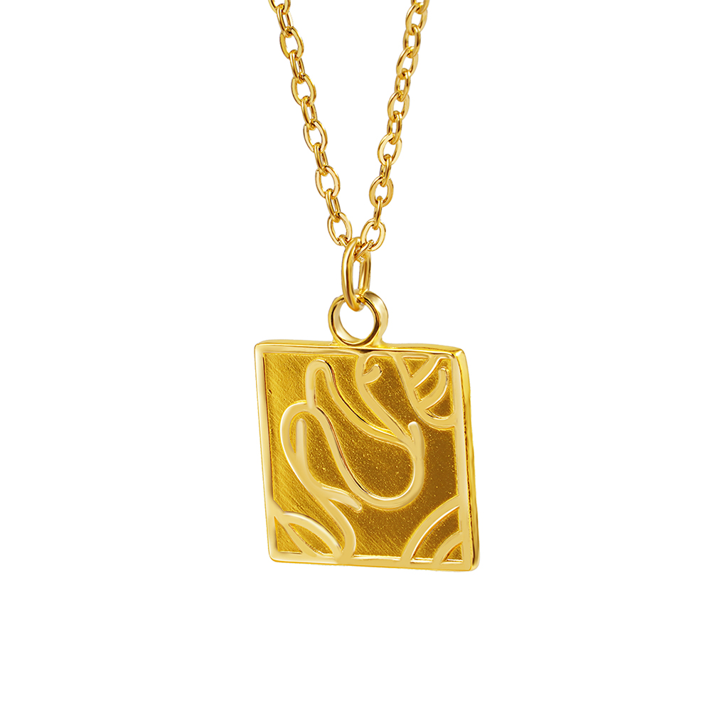 Elegant Simple Style Irregular Square Stainless Steel Plating 18k Gold Plated Pendant Necklace display picture 1