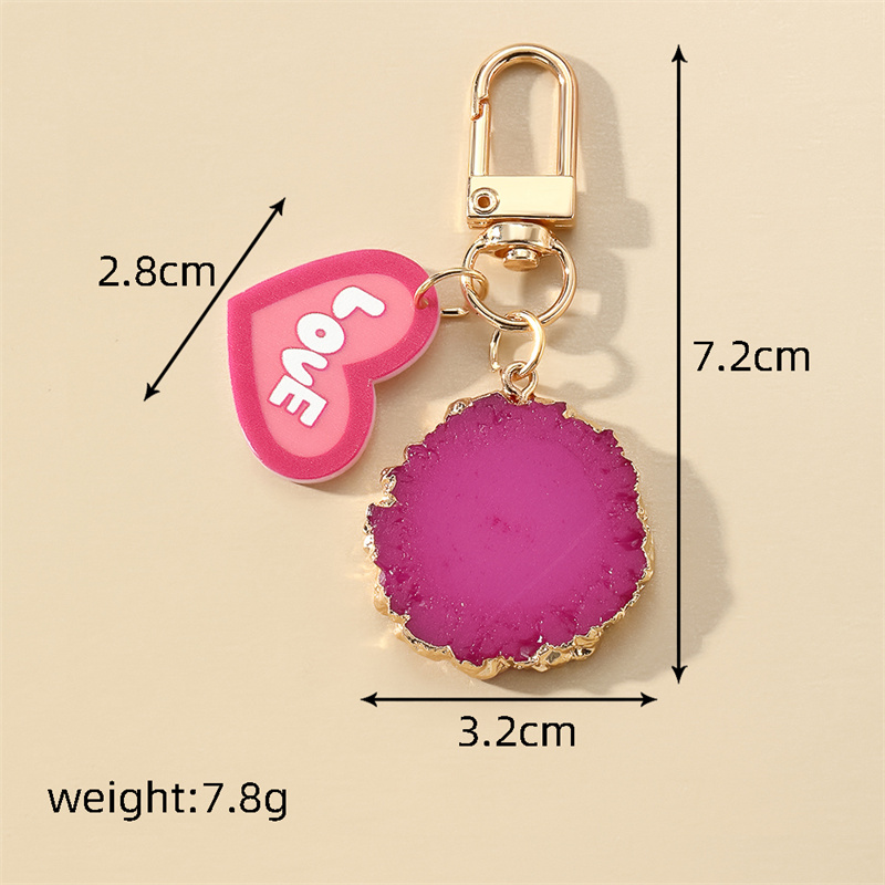 Cute Simple Style Heart Shape Resin Unisex Keychain display picture 1