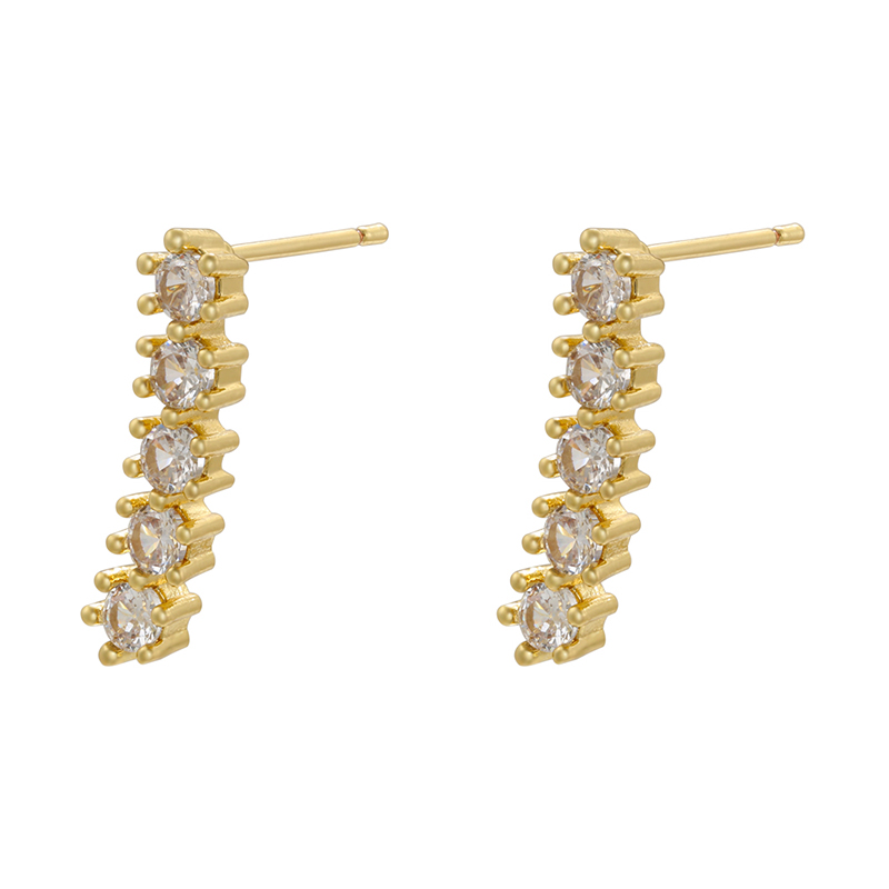1 Pair Classic Style Geometric Round Dots Plating Inlay Copper Zircon 18k Gold Plated Ear Studs display picture 4
