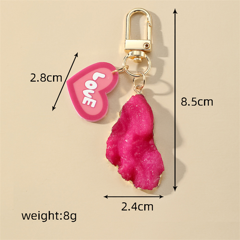 Cute Simple Style Heart Shape Resin Unisex Keychain display picture 13