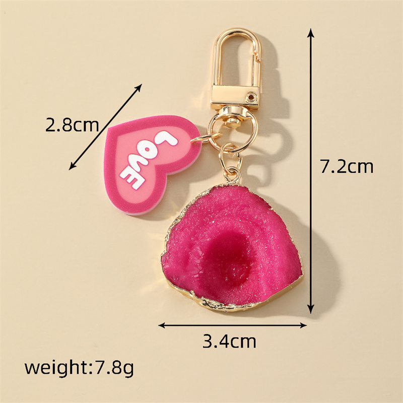 Cute Simple Style Heart Shape Resin Unisex Keychain display picture 14