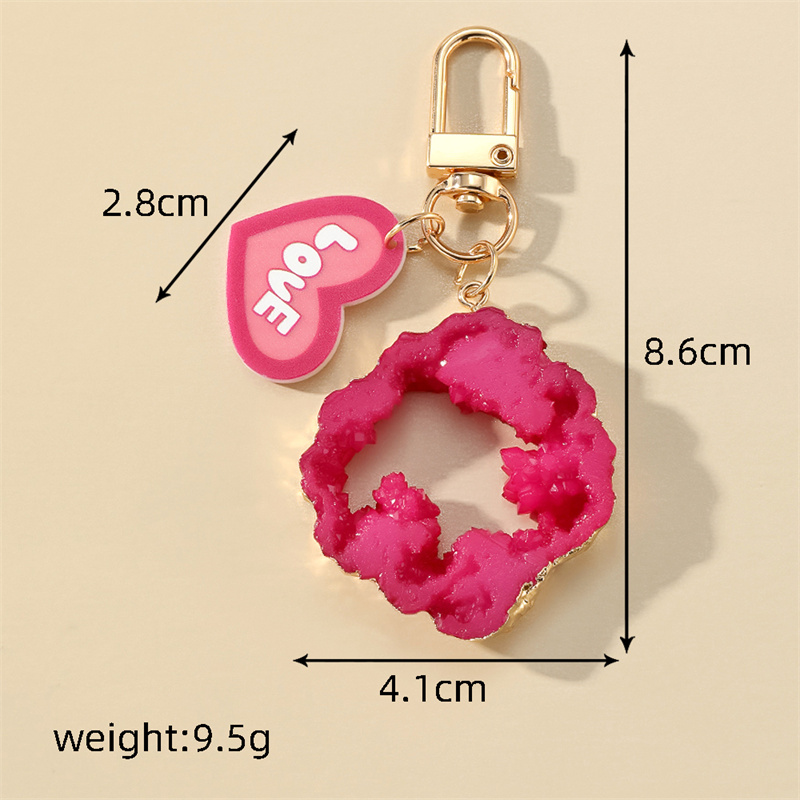 Cute Simple Style Heart Shape Resin Unisex Keychain display picture 12