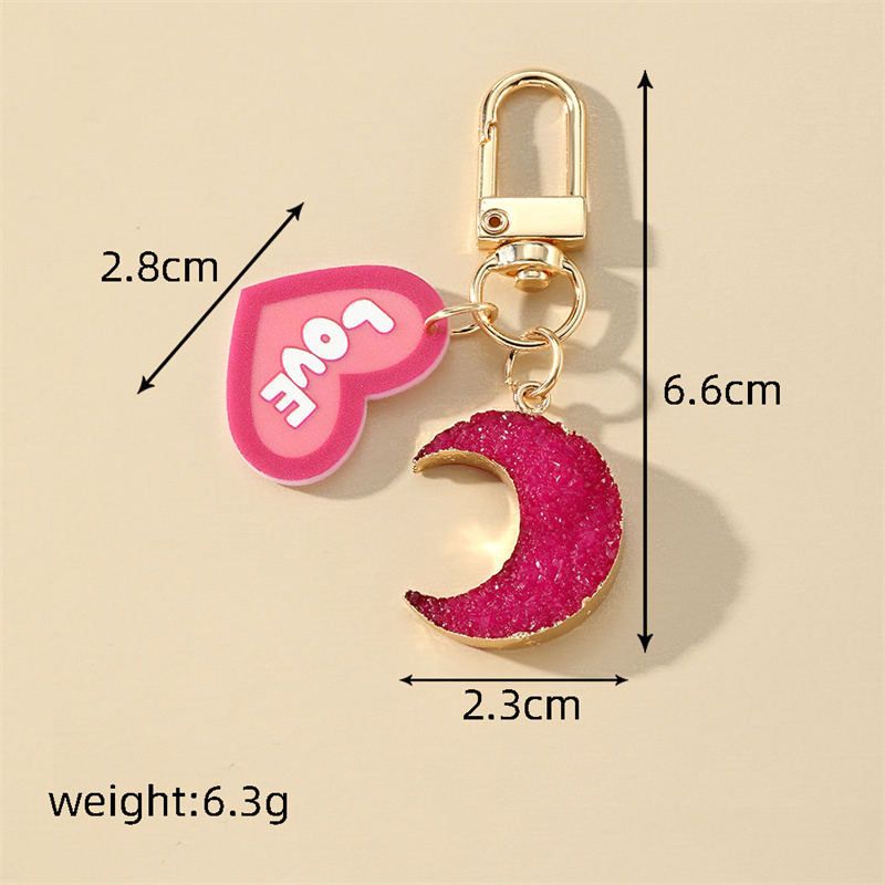 Cute Simple Style Heart Shape Resin Unisex Keychain display picture 15