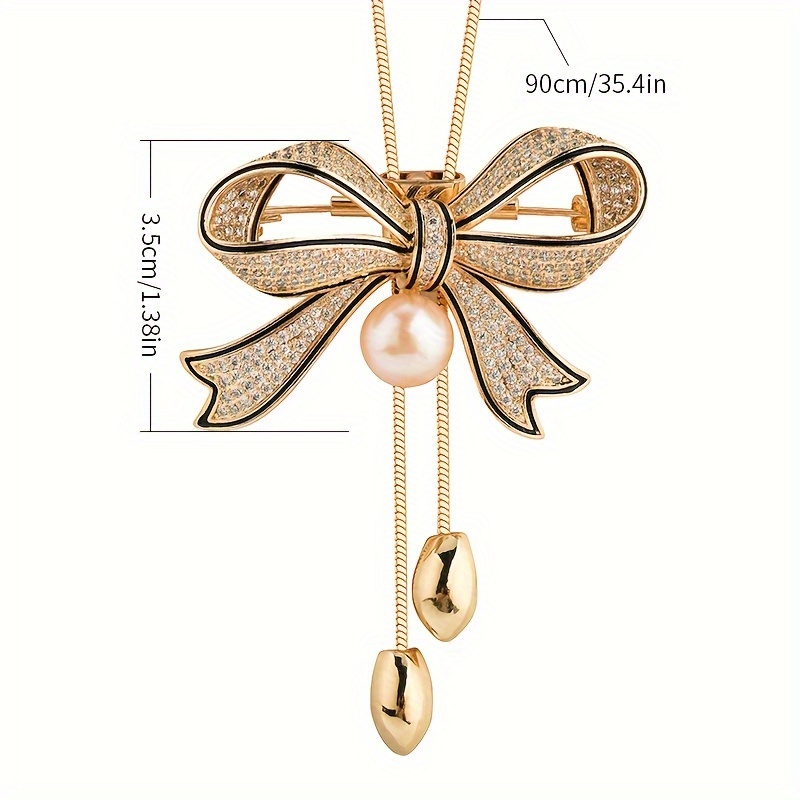 Elegant Luxurious Bow Knot Alloy Inlay Rhinestones Women's Sweater Chain display picture 2