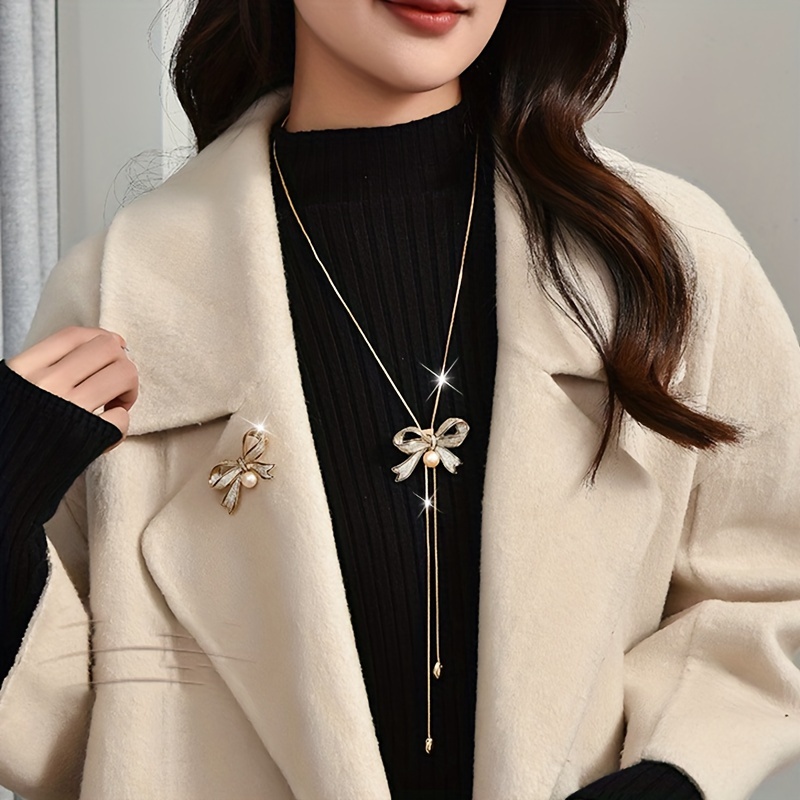 Elegant Luxurious Bow Knot Alloy Inlay Rhinestones Women's Sweater Chain display picture 6
