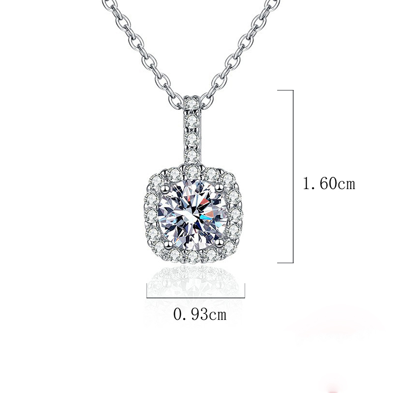 Elegant Sweet Solid Color Sterling Silver Plating Inlay Zircon White Gold Plated Pendant Necklace display picture 6