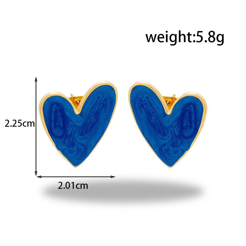 1 Pair Vintage Style Simple Style C Shape Heart Shape Stainless Steel Zircon 18k Gold Plated Ear Studs display picture 2