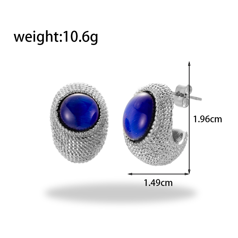 1 Pair Vintage Style Simple Style C Shape Heart Shape Stainless Steel Zircon 18k Gold Plated Ear Studs display picture 1