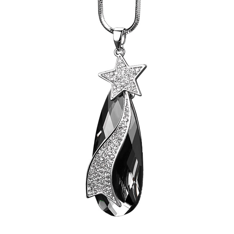Estilo Simple Estrella Aleación Cobre Embutido Diamantes De Imitación Mujeres Collar Largo display picture 5