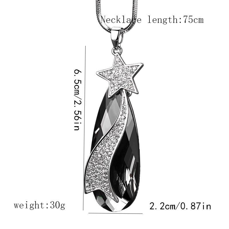 Simple Style Star Alloy Copper Inlay Rhinestones Women's Long Necklace display picture 1