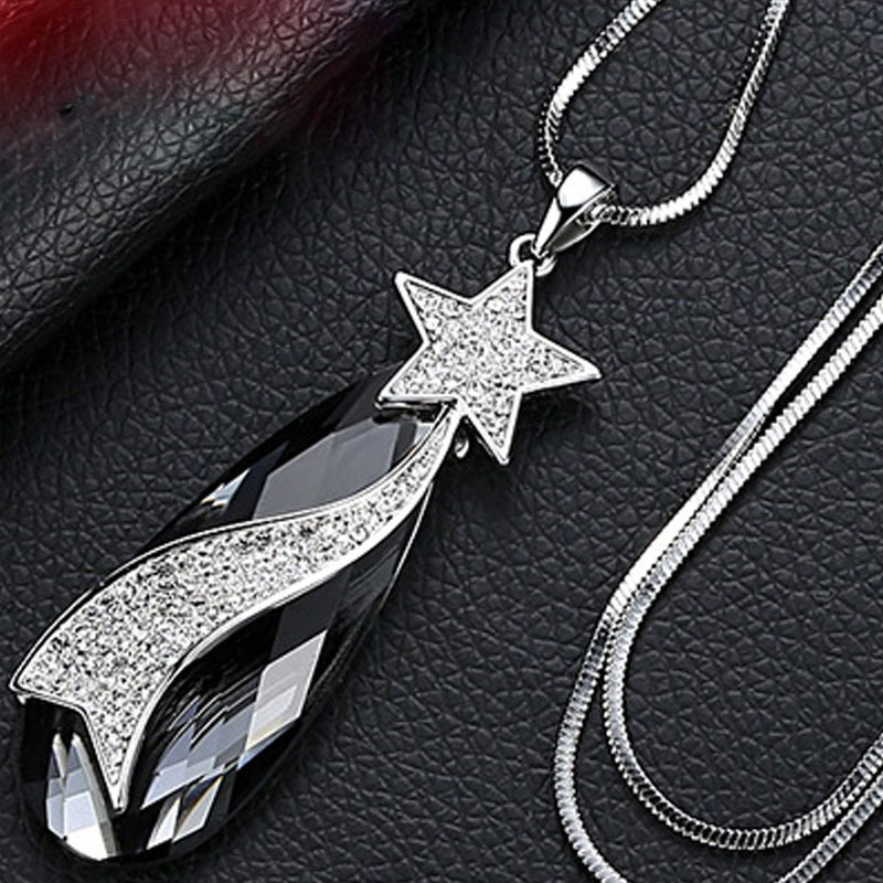 Simple Style Star Alloy Copper Inlay Rhinestones Women's Long Necklace display picture 4