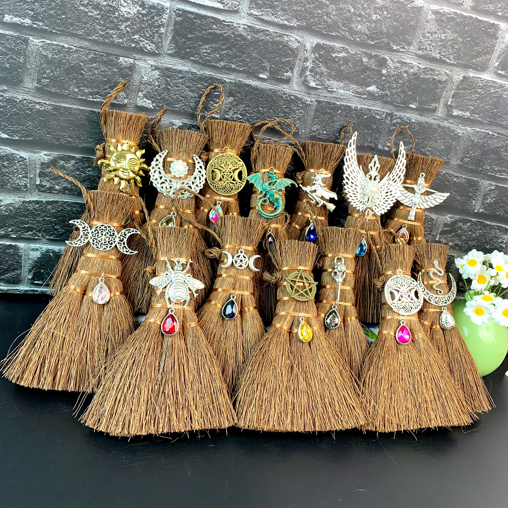 Car Witch Mini Brown Broom Exquisite Pendant Accessories display picture 1