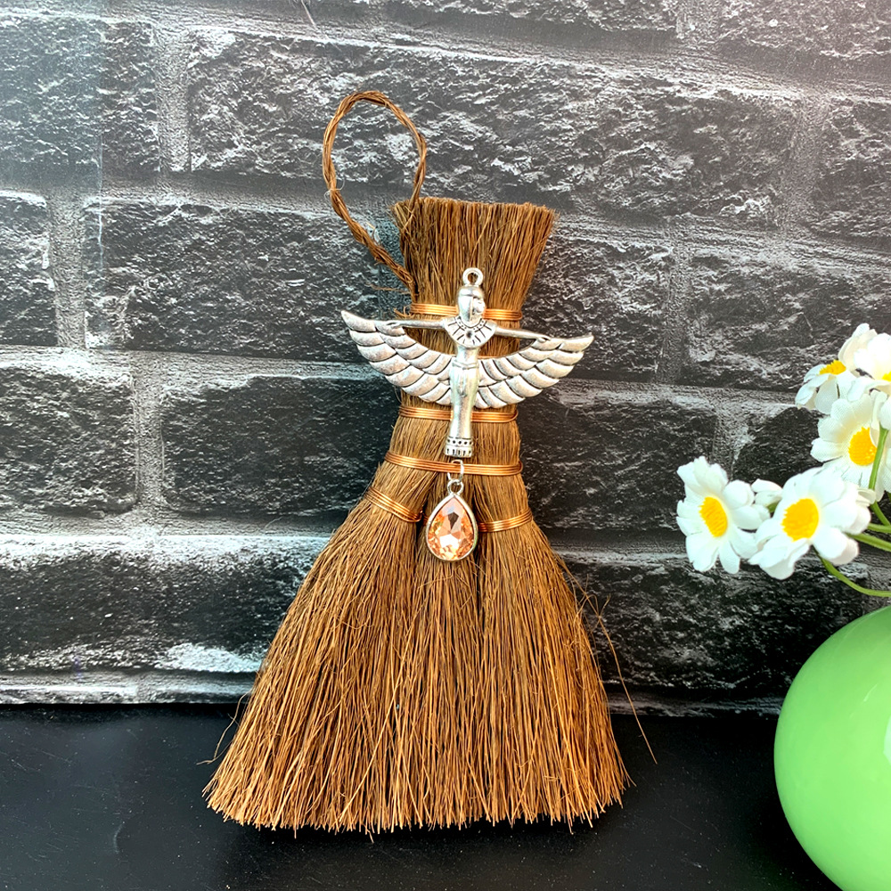 Car Witch Mini Brown Broom Exquisite Pendant Accessories display picture 4