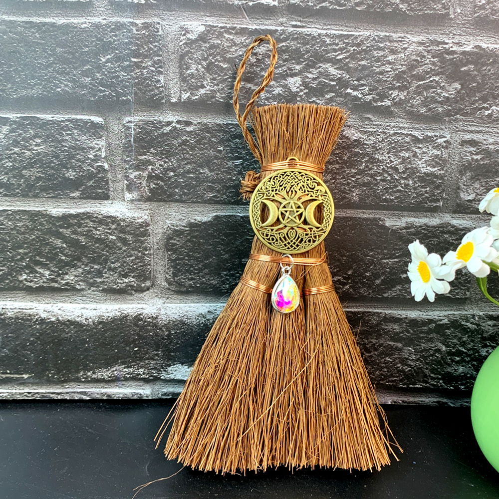 Car Witch Mini Brown Broom Exquisite Pendant Accessories display picture 6