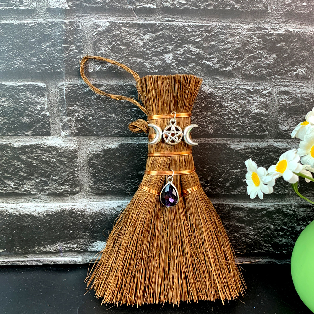 Car Witch Mini Brown Broom Exquisite Pendant Accessories display picture 9