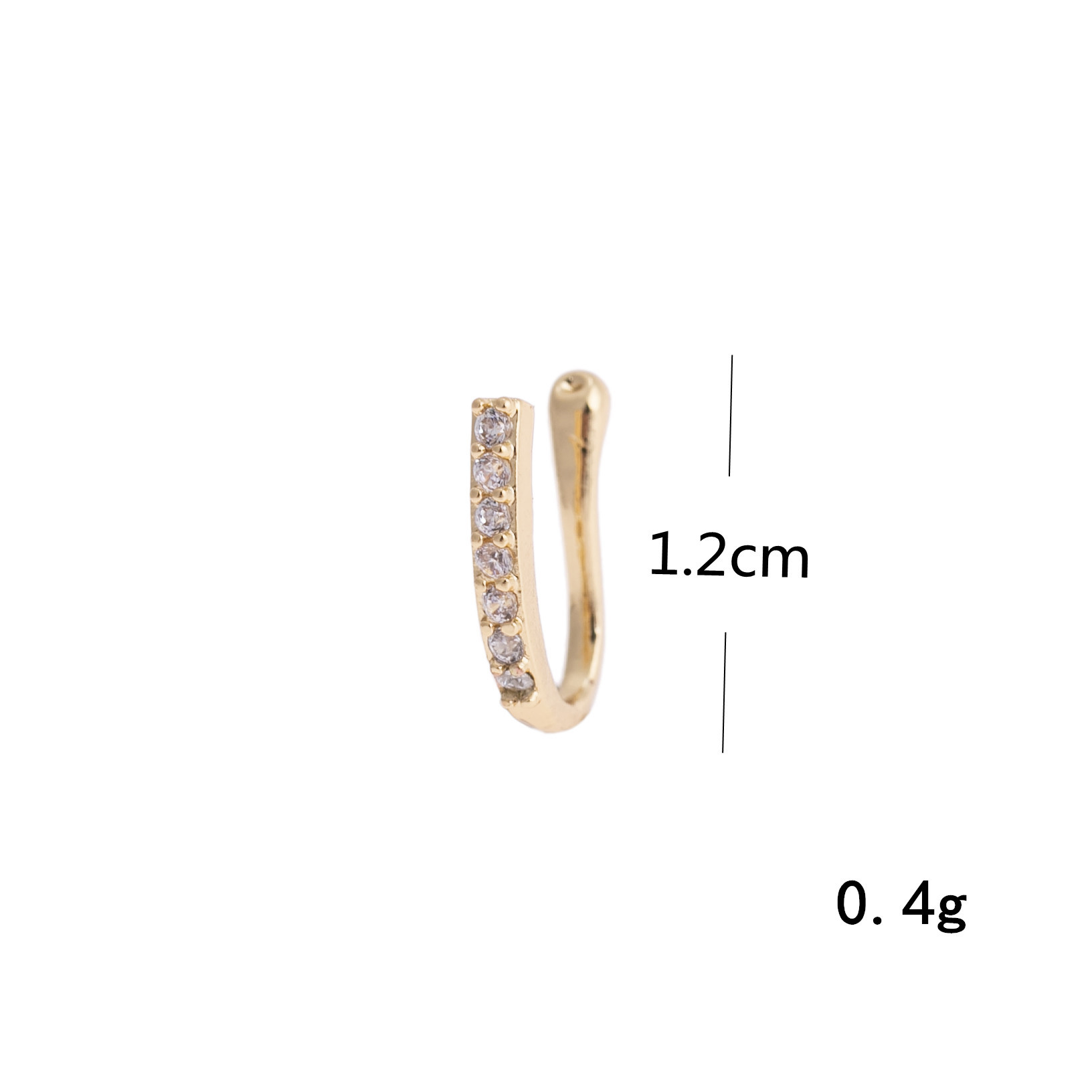 1 Piece Simple Style Geometric Plating Inlay Copper Artificial Gemstones Ear Cuffs display picture 1