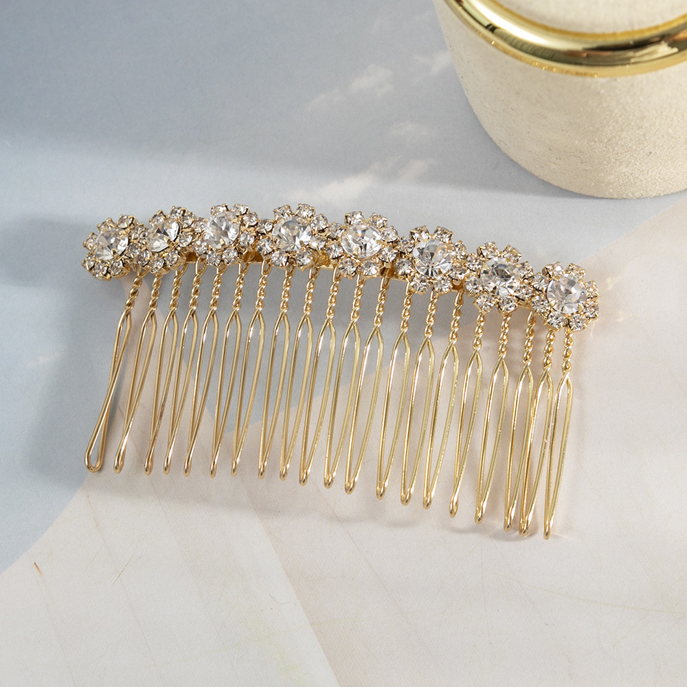 Women's Lady Solid Color Metal Plating Insert Comb display picture 2