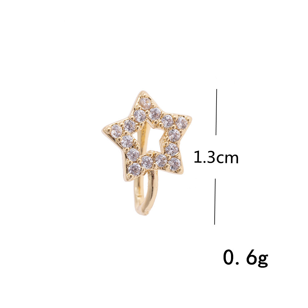 1 Pièce Style Simple Géométrique Placage Incruster Le Cuivre Pierres Précieuses Artificielles Clips D'oreille display picture 5