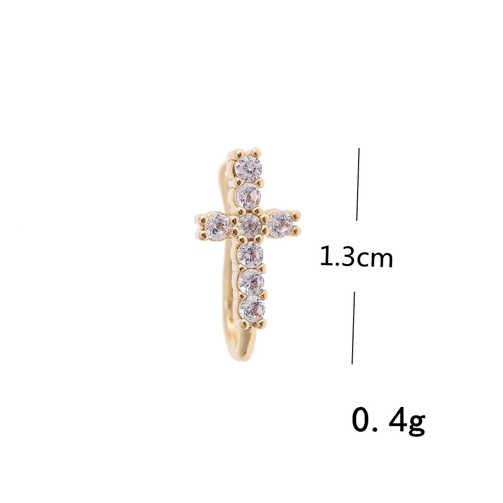 1 Piece Simple Style Geometric Plating Inlay Copper Artificial Gemstones Ear Cuffs display picture 6