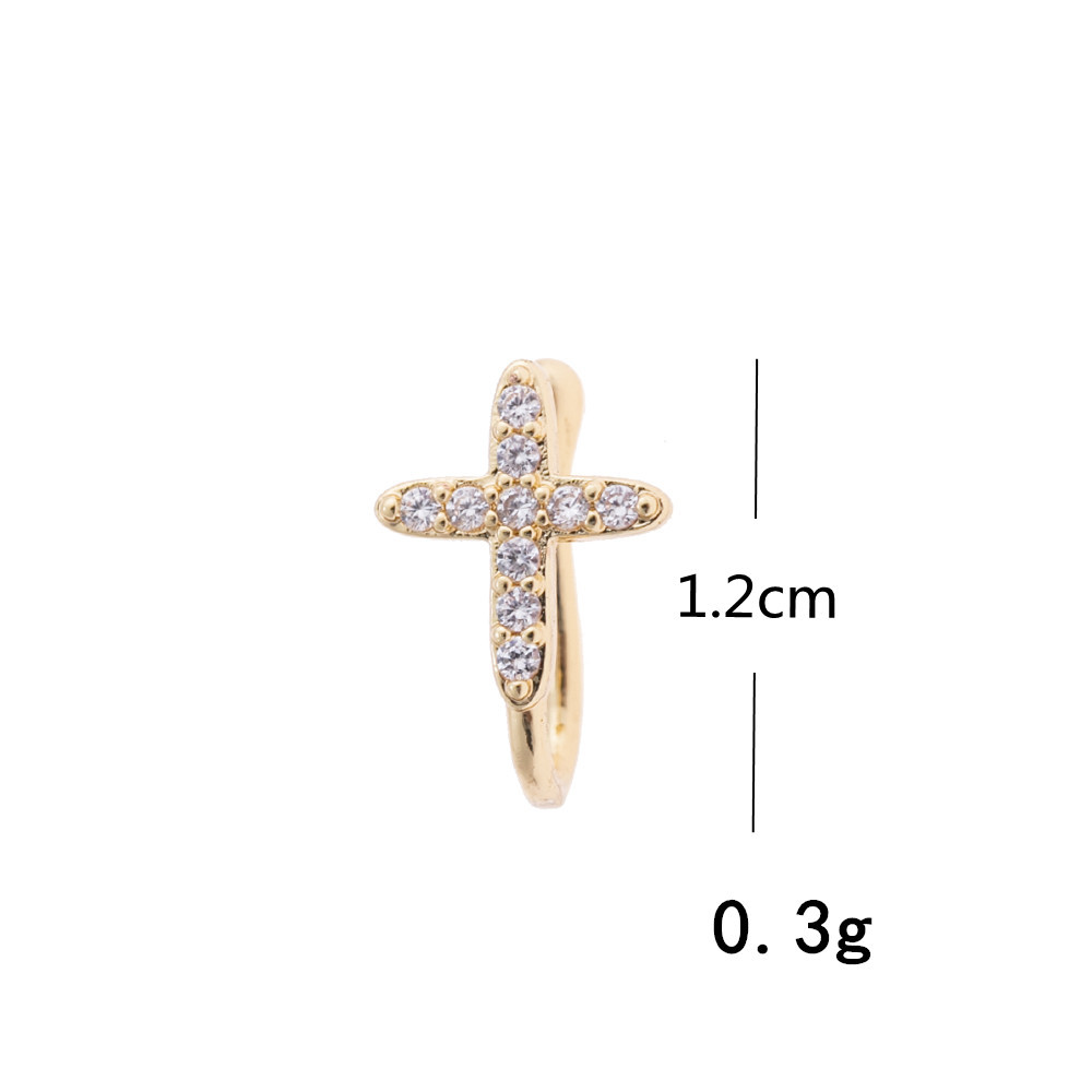 1 Piece Simple Style Geometric Plating Inlay Copper Artificial Gemstones Ear Cuffs display picture 8