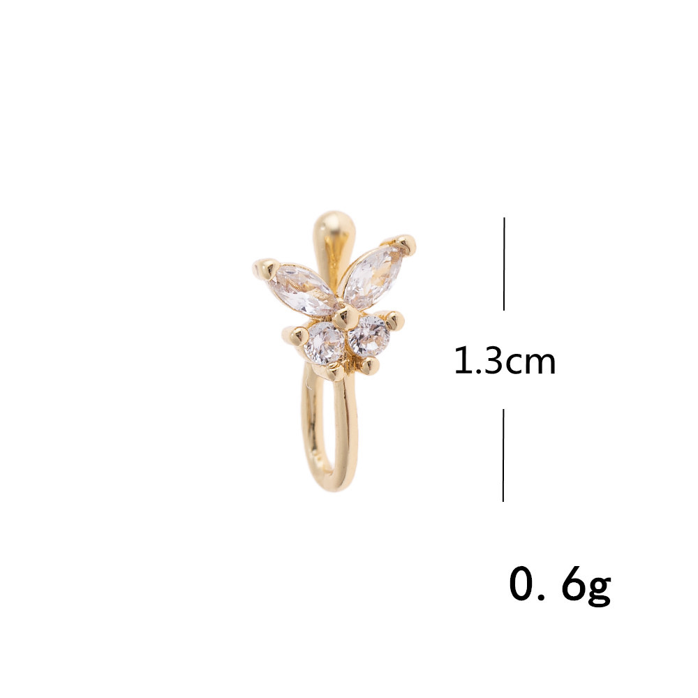 1 Pièce Style Simple Géométrique Placage Incruster Le Cuivre Pierres Précieuses Artificielles Clips D'oreille display picture 10