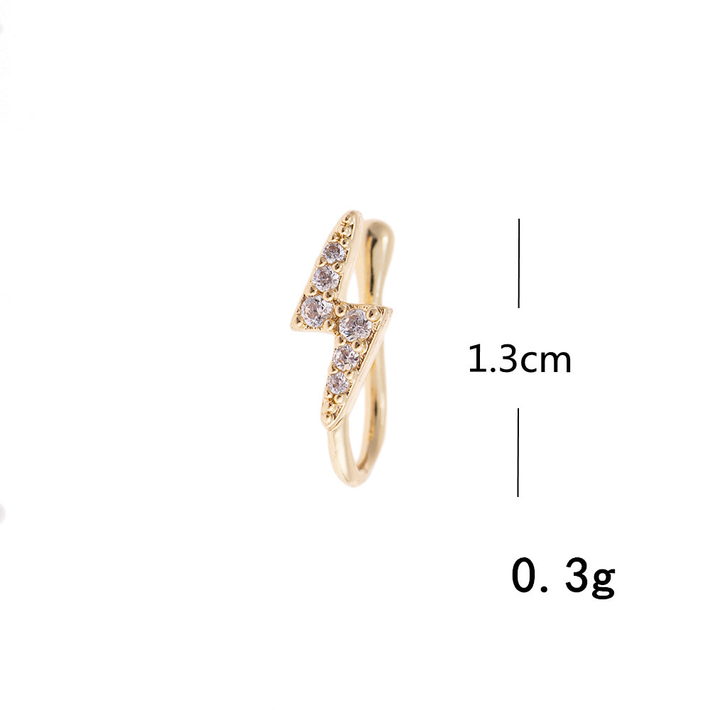 1 Piece Simple Style Geometric Plating Inlay Copper Artificial Gemstones Ear Cuffs display picture 14