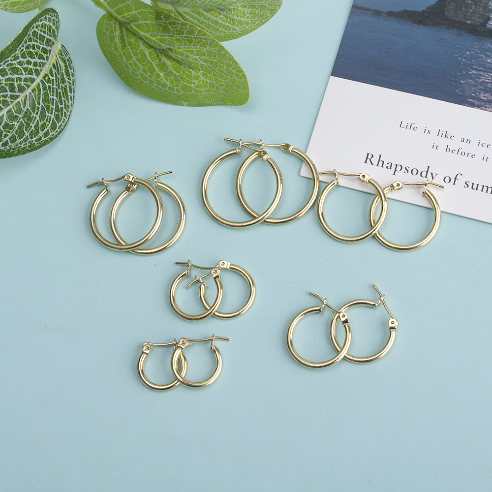 1 Pair Simple Style Oval Plating Alloy Earrings display picture 2