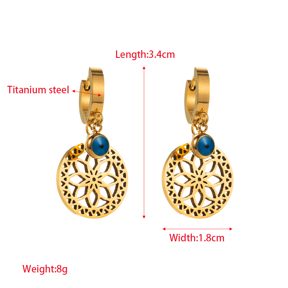 1 Pair Elegant Heart Shape Eye Inlay 316 Stainless Steel  Rhinestones 14K Gold Plated Drop Earrings display picture 3