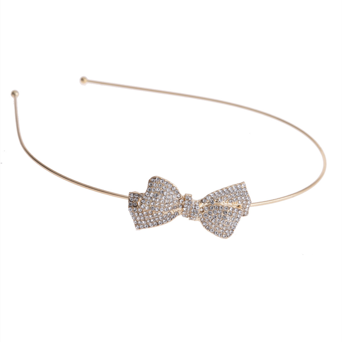 Women's Simple Style Bow Knot Metal Plating Inlay Rhinestones Hair Band display picture 1