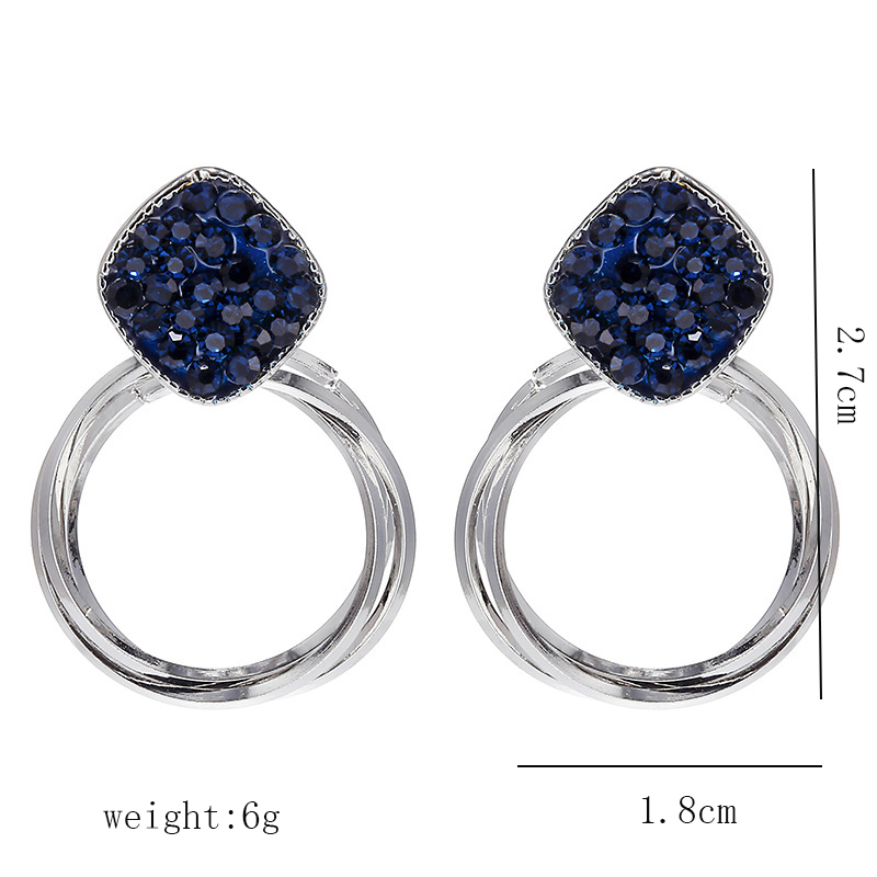 1 Pair Lady Round Plating Inlay Alloy Artificial Gemstones 18k Gold Plated Drop Earrings display picture 1