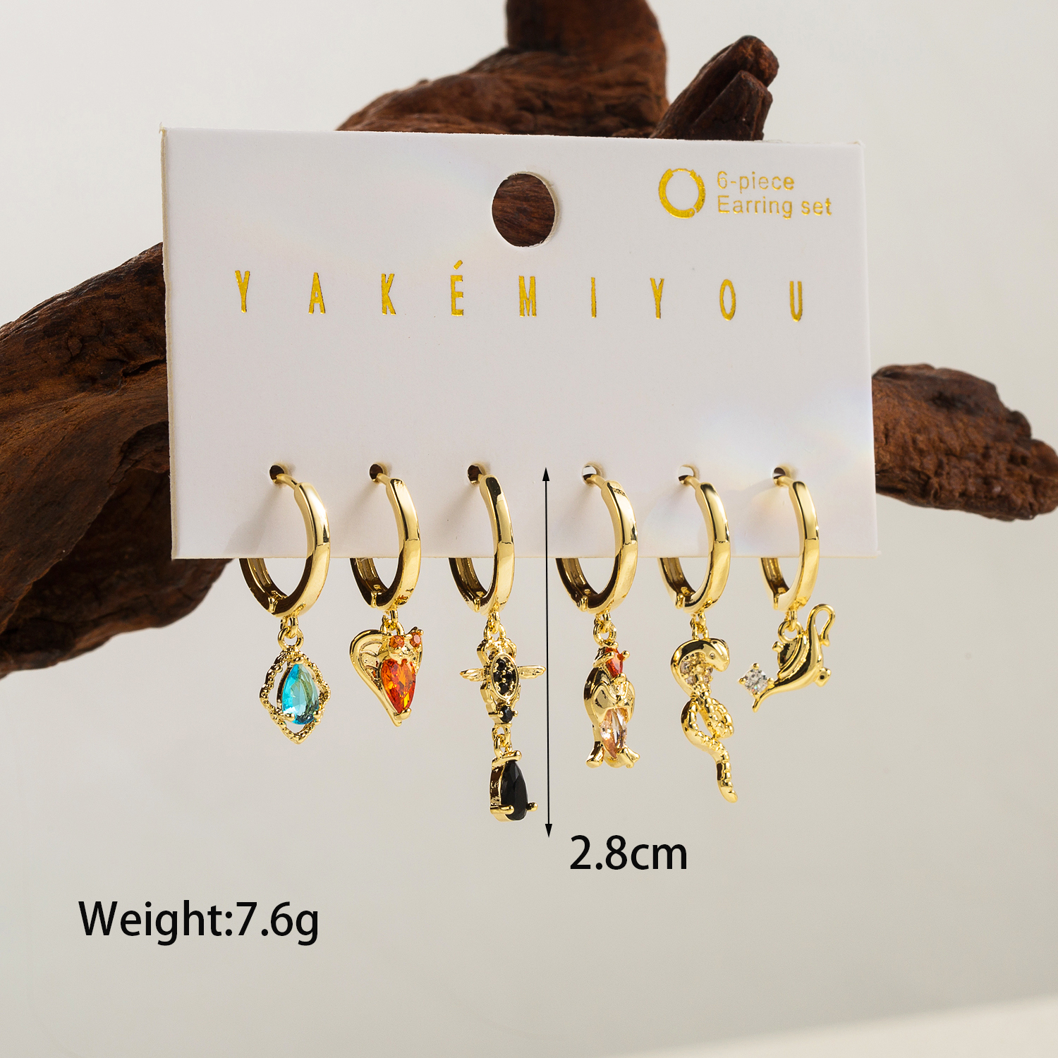 1 Set Yakemiyou Geometric Plating Inlay Copper Zircon 14k Gold Plated Drop Earrings display picture 4
