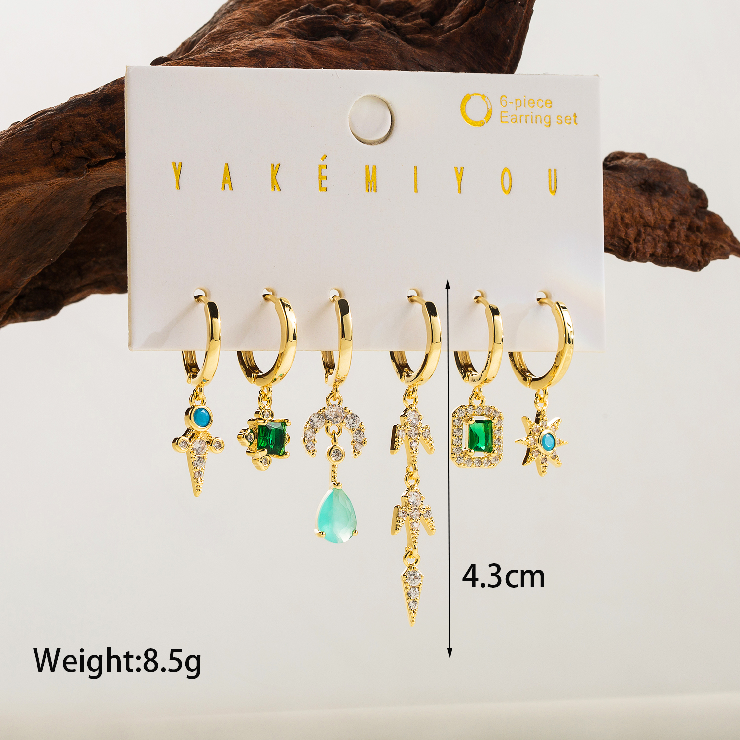 1 Set Yakemiyou Geometric Plating Inlay Copper Zircon 14k Gold Plated Drop Earrings display picture 2