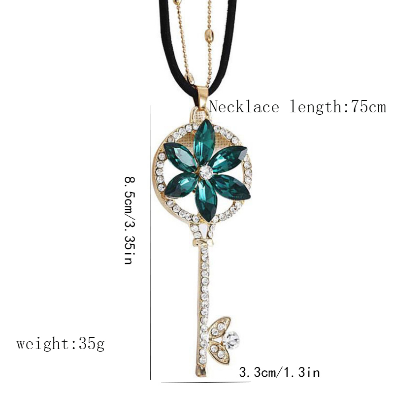 Classic Style Key Alloy Inlay Artificial Gemstones Women's Sweater Chain display picture 1