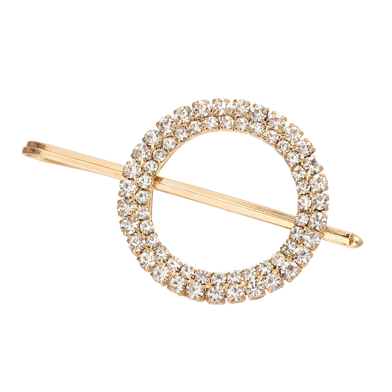 Women's Simple Style Round Heart Shape Alloy Plating Inlay Rhinestones Hair Clip display picture 5