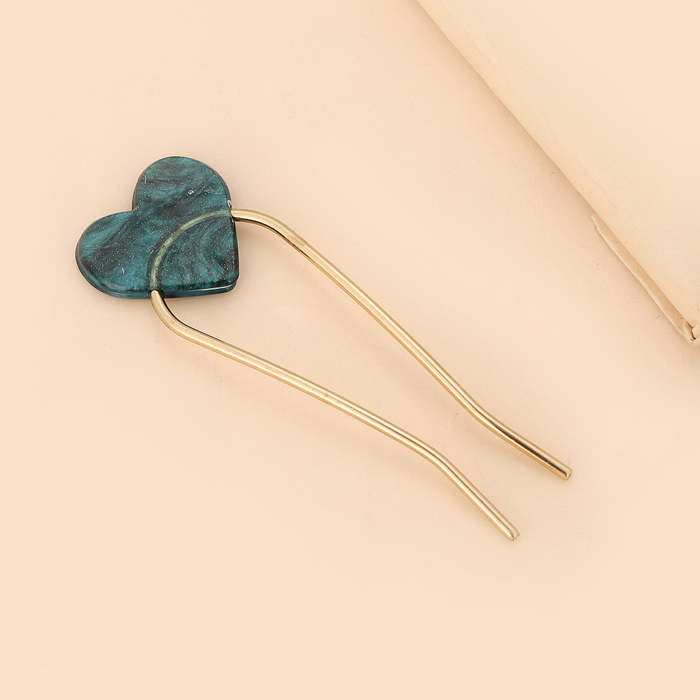 Women's Simple Style Heart Shape Metal Plating Hair Clip display picture 6