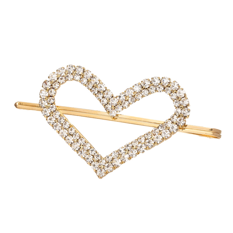Women's Simple Style Round Heart Shape Alloy Plating Inlay Rhinestones Hair Clip display picture 11