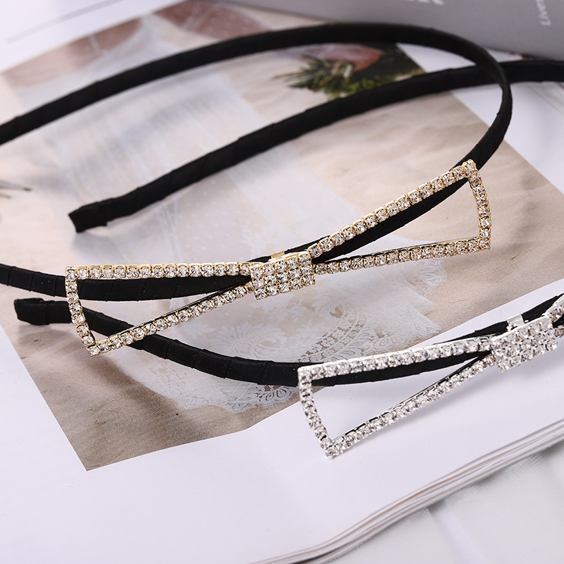 Women's Simple Style Bow Knot Rhinestone Plating Inlay Hair Band display picture 1