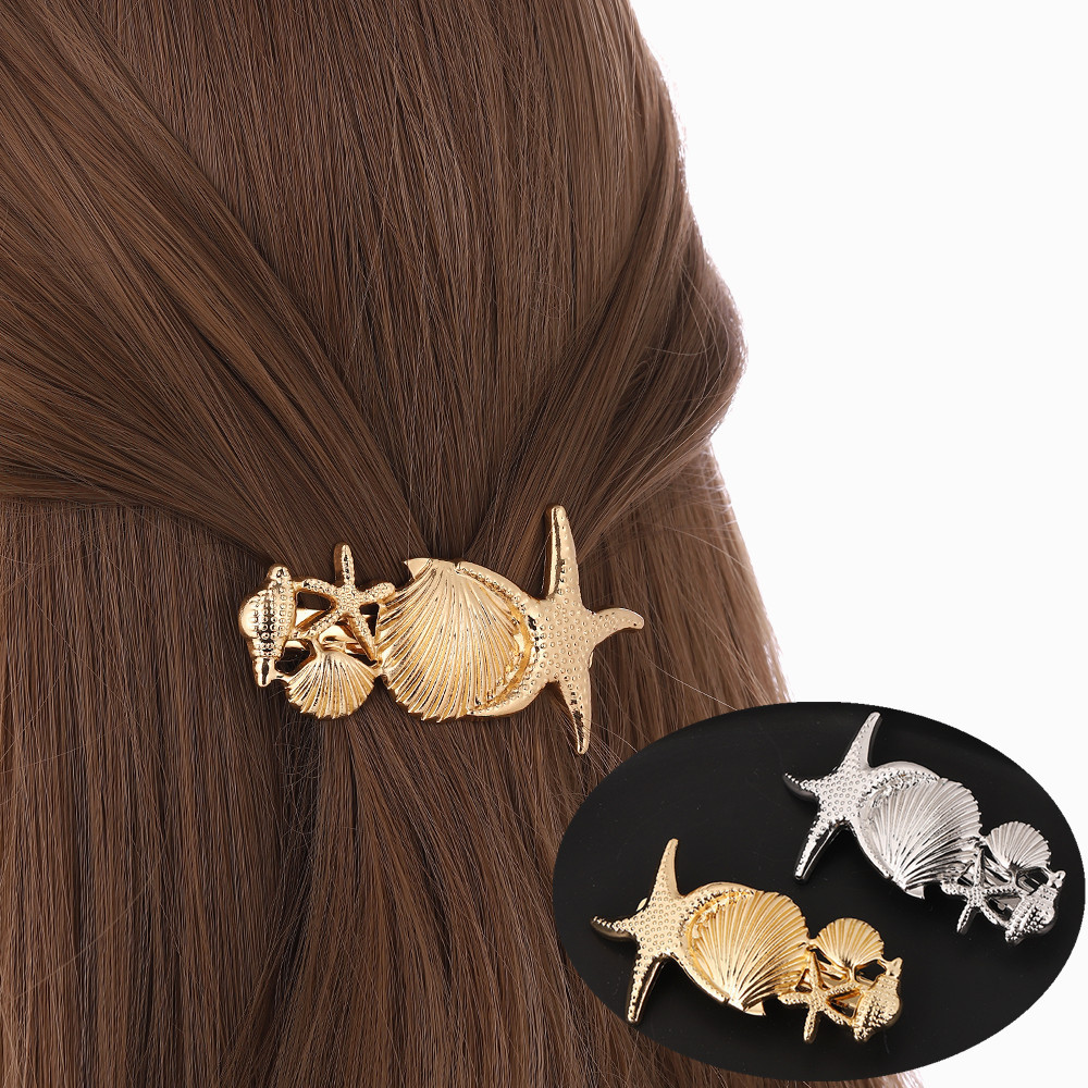 Women's Beach Starfish Conch Shell Alloy Plating Hair Clip display picture 2