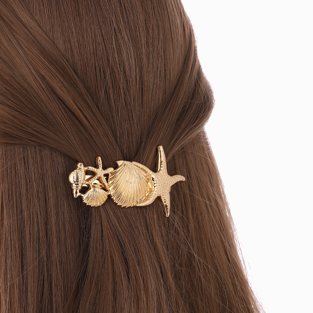 Women's Beach Starfish Conch Shell Alloy Plating Hair Clip display picture 4