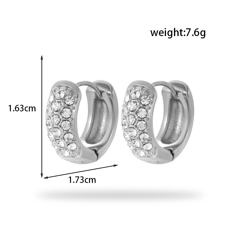 1 Pair French Style Simple Style Korean Style Geometric Stainless Steel Zircon 18k Gold Plated Hoop Earrings Drop Earrings display picture 1