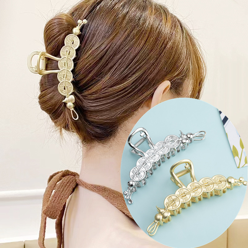 Women's Streetwear Coin Metal Plating Hair Claws display picture 3