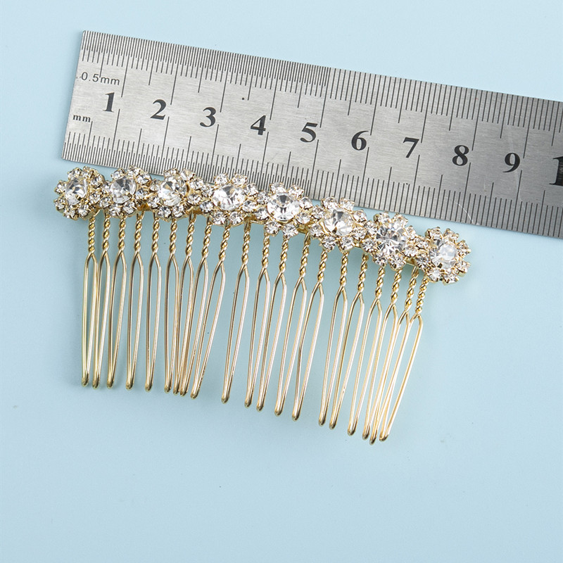 Mujeres Reina Ondas Metal Enchapado Metal Embutido Diamante Artificial Insertar Peine display picture 6